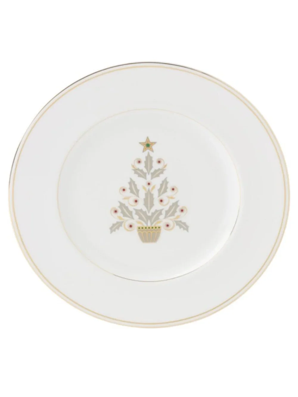 Lenox Federal Gold Tree Accent Plates | Set‎ of 4 | NEW in Original Box